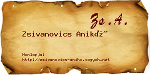 Zsivanovics Anikó névjegykártya